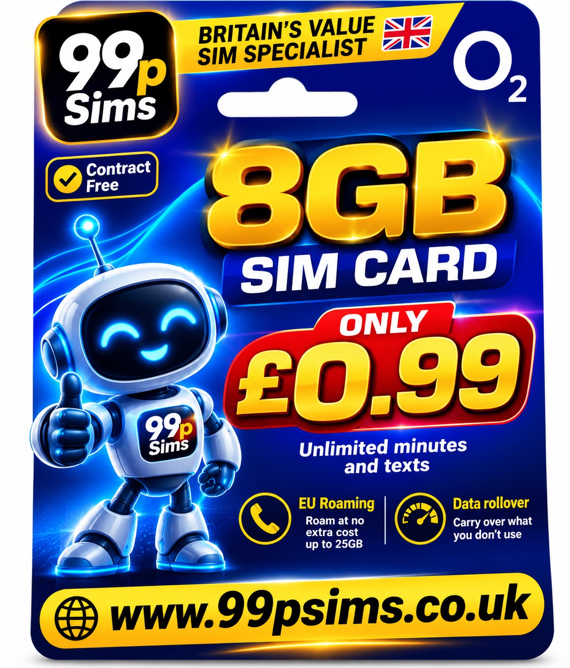 O2 8GB SIM Card
