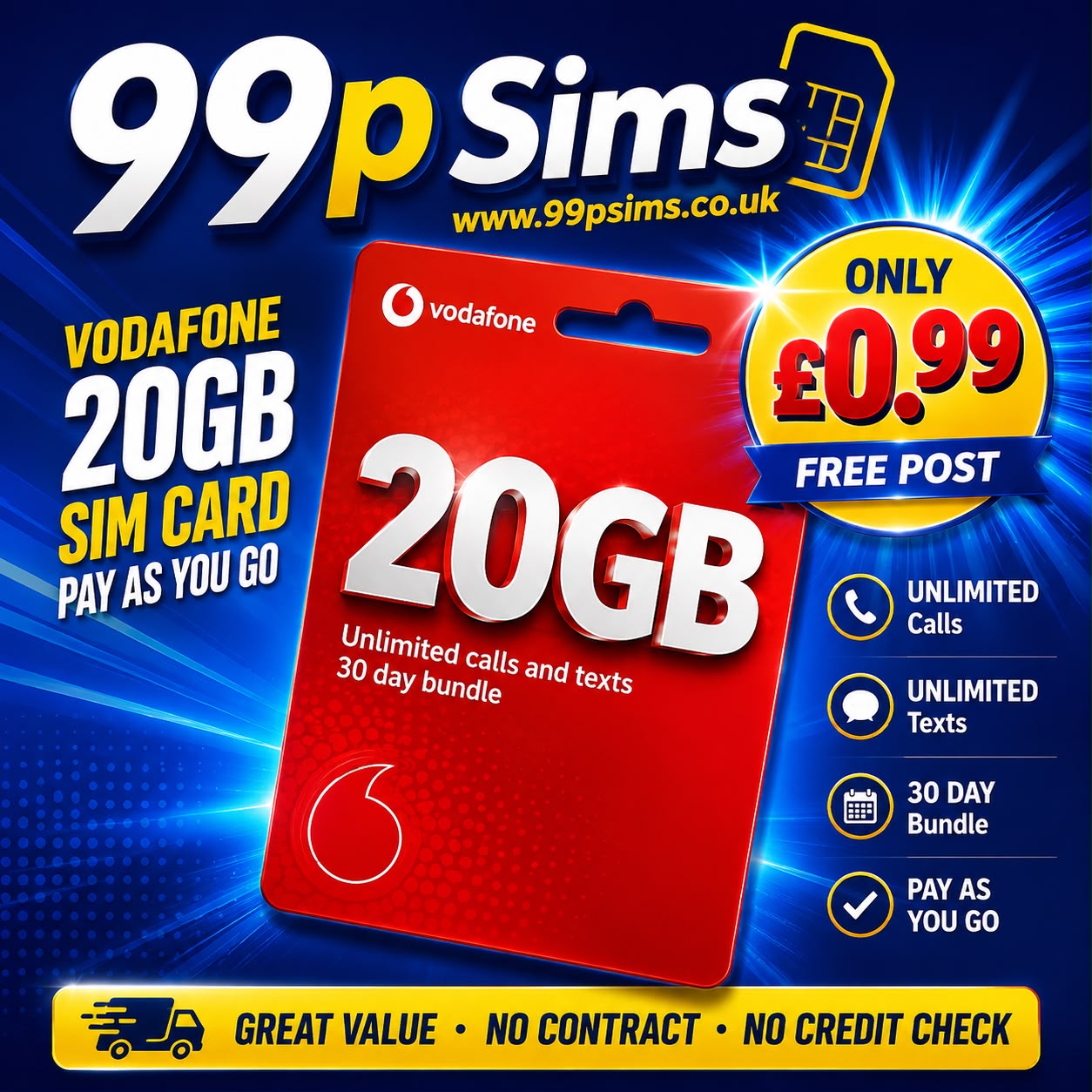 Vodafone 20GB SIM Card